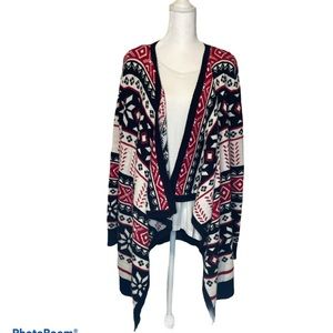 Signature Studio Aztec Cardigan Poncho Cape XL